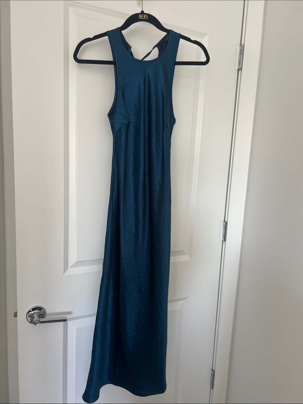 House of Harlow Sleeveless Teal Maxi Dress with Racerback
